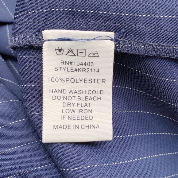 J.O.A Los Angeles • Pinstripe Bell Sleeves‎ Tie Wrist Top in Navy Blue, Size XS - Picture 11 of 11